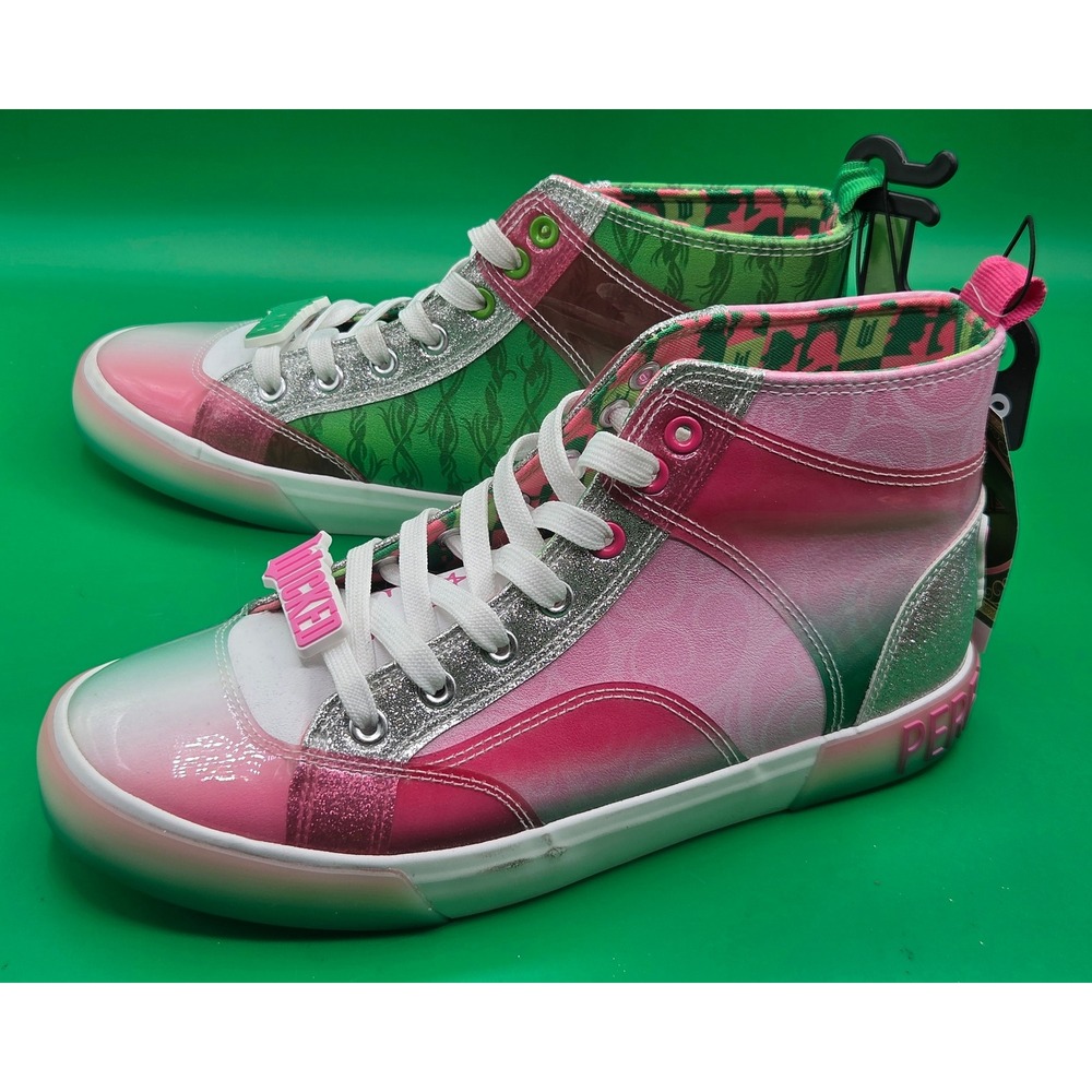Ground Up Wicked Movie Elphaba Glinda High Top Sneakers Womens 8.5 Pink Green